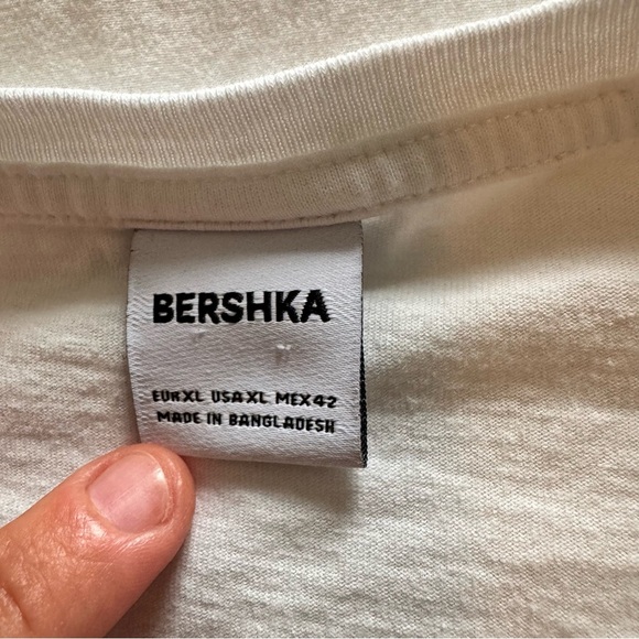 Bershka Shirt Mens XL White  Regular Fit - Picture 3 of 7